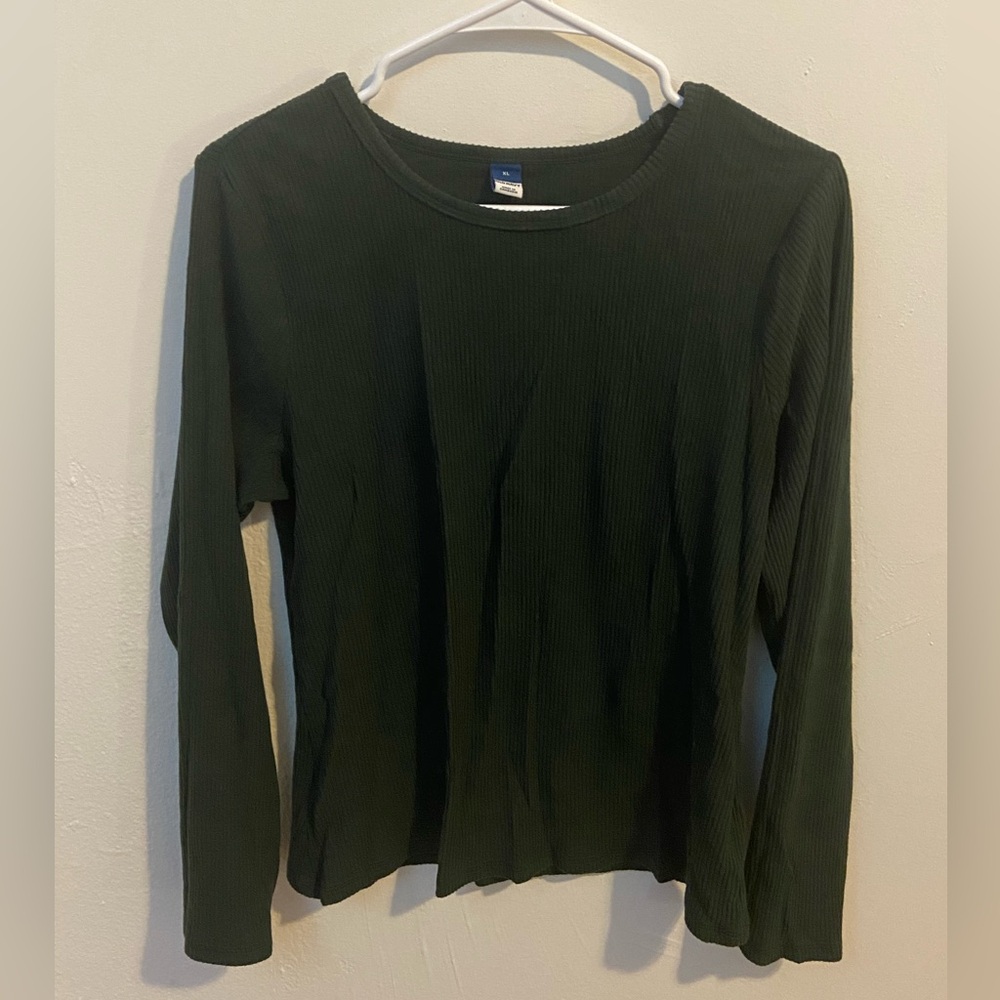 Old Navy Ribbed Long Sleeve Tee, Forest Green